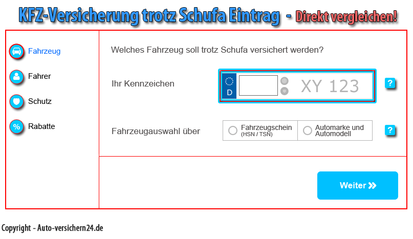 Autoersicherung ohne Schufa mit 100% Zusage?